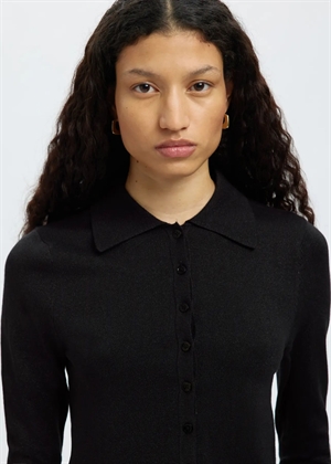 Lura ls slim knit collar neck Black/Tonal Lurex Selected Femme 